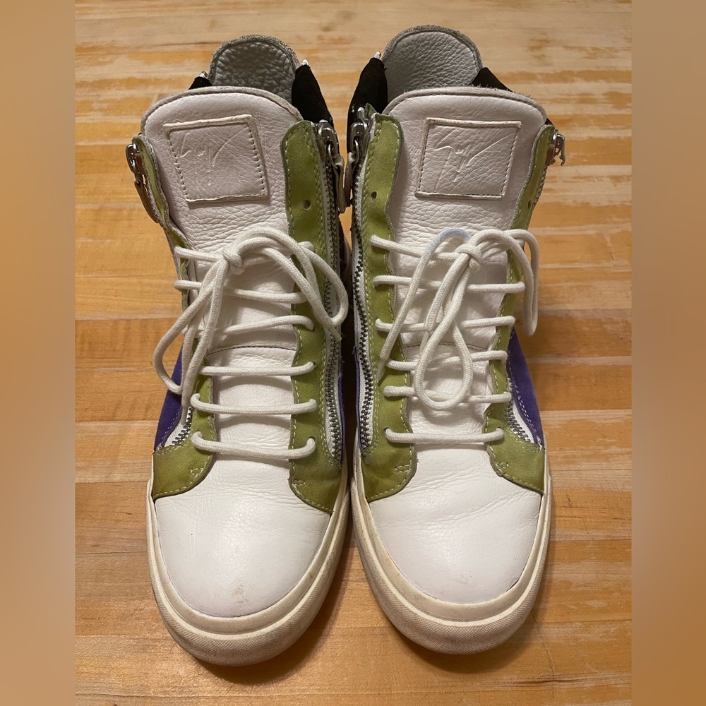 Giuseppe Zanotti Multicolor Suede Sneakers w/ Spikes